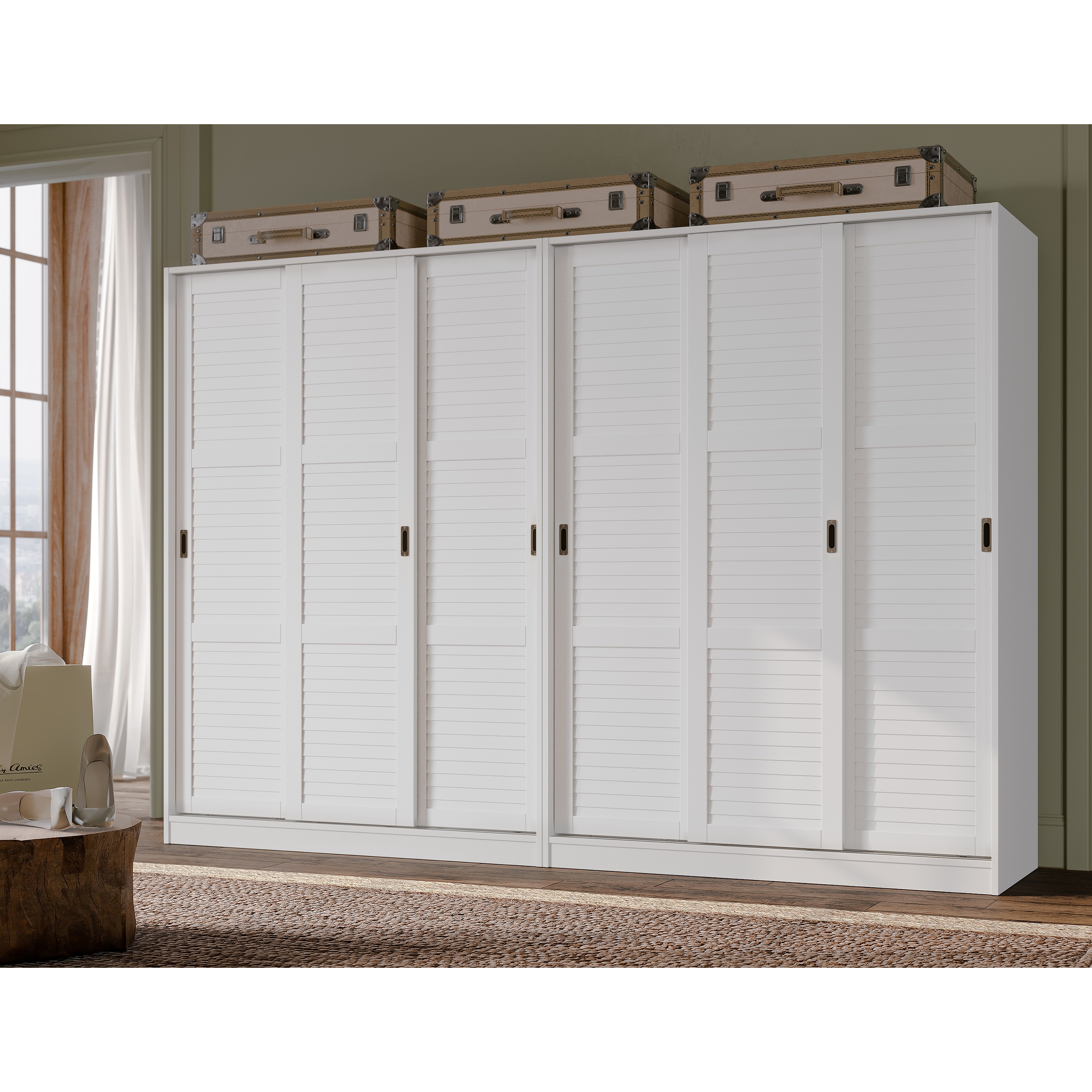 Copper grove caddo solid pine three sliding door wardrobe hotsell